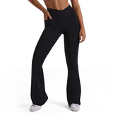 Cross Waist Multifunctional Flared Leggings